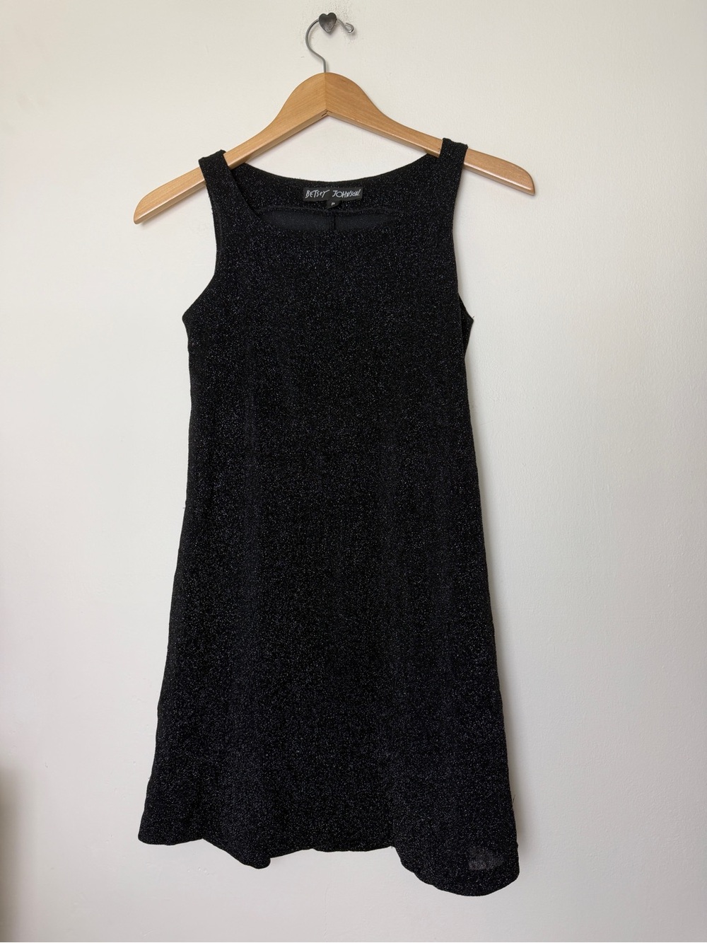 Betsey Johnson 90s Black metallic Sparkle Mini Dress